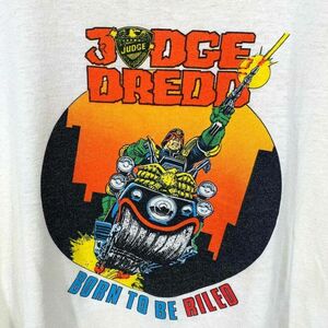 Vintage Judge Dredd T-Shirt 1989 Surge Comic Fleetway Medium 'Born To Be Riled' 海外 即決