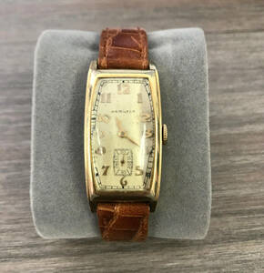 Hamilton Men's Watch1937 Carlisle 14K GOLD Filled 1938 Gents Art Deco Vintage 海外 即決