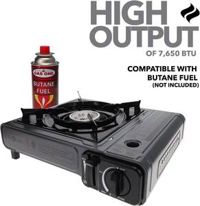 Gas One Portable Butane Camping Stove with Case: Automatic Ignition, Precise Hea 海外 即決