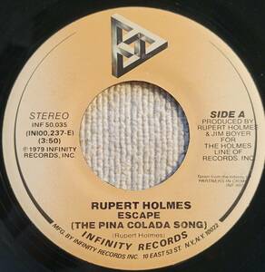 Rupert Holmes "Escape (The Pina Colada Song) / Drop It" VG+ 海外 即決