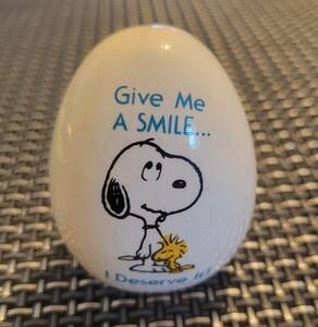 Vtg 1965 Peanuts Snoopy Ceramic White Egg Collectible 2,25 海外 即決