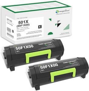 501X Extra High Yield Toner Cartridge 2 Pck Blck Rpl for Lexmark MS510dn MS410/1 海外 即決