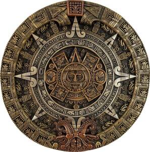 MAYAN AZTEC CALENDAR ART Pendant FREE Sterling Silver 925 Plated 22" Necklace 海外 即決