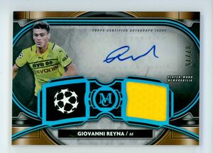 2021-22 Giovanni Reyna Topps Museum Sapphire Autographed Jersey Patch Card 2/75 海外 即決