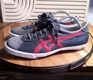 ASICS メンズ Sz 10 オニツカタイガー Rotation 77 Gray レッド CASUAL Sneakers HL7G0 NICE! 海外 即決