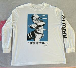 UZUMAKI NARUTO SHIPPUDEN T Shirt Men's 2XL White Long Sleeve Anime 0198 海外 即決