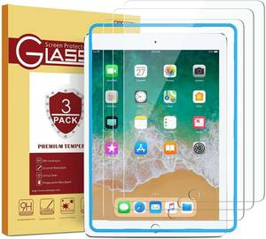 9.7 iPad 6th Gen Tempered Glass Screen Protector Full Body HD 9H Hardness 3 Pack 海外 即決