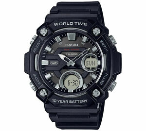 Casio AEQ120W-1A Men's Analog & Digital Black Watch 海外 即決