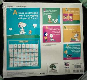 Vintage 1995 Peanuts Gang & Snoopy 16 Month Calendar New Factory Sealed 海外 即決