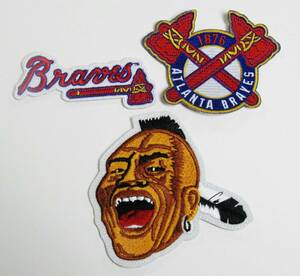 LOT OF (3) MLB ATLANTA BRAVES INDIAN EMBROIDERED PATCHES TYPE (C) ITEM # 54 海外 即決