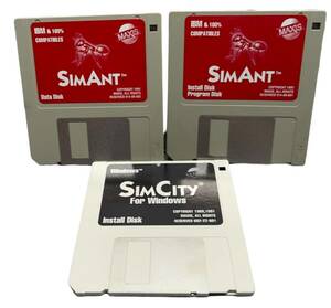 Sim Ant and Sim CitySimulator PC Video Games IBM Windows Floppy Disks Vintage 海外 即決