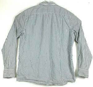 American Eagle Shirt Mens Large Vintage Fit Long Sleeve Button Front White Blue 海外 即決