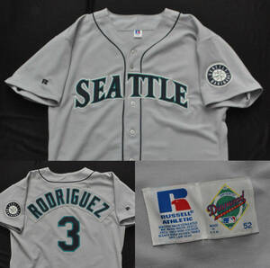 Alex Rodriguez Seattle Mariners Russell Jersey Authentic A-Rod MLB Sewn 52 2XL 海外 即決