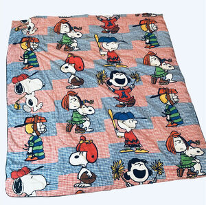 vintage PEANUTS SLEEPING BAG Charlie Brown Snoopy Woodstock Patty Sports Games 海外 即決