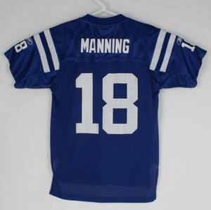 Colts Peyton Manning 18 YOUTH M Jersey Reebok On Field Shirt Chest 36 in Blue 海外 即決