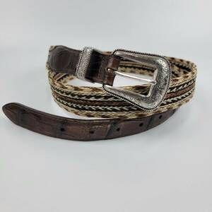 HTF Orvis Braided Horse Hair Belt, Size 44 w/ Buckle Made in USA Model 23KT RARE 海外 即決