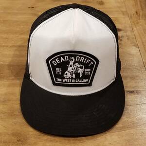 Dead Drift Wyoming Hat Cap Snapback White Black Mesh Big Patch One Size 海外 即決