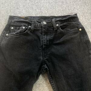 Levis 502 Jeans Mens 30X32 (Fits 30x30) Black Tapered Stretch Denim 海外 即決