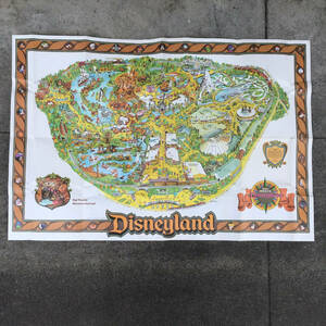 Large Vintage Walt Disney Disneyland Park Map 1979 Poster 29" X 43" Flawed 海外 即決