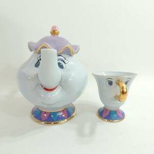 TOKYO Disney Resorts Beauty and the Beast Mrs. Potts Teapot & Chip Cup 海外 即決