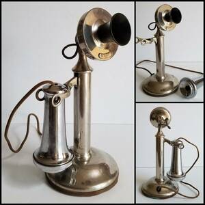 Antique Circa 1910 Western Electric Company 229W Candle Stick Telephone 海外 即決