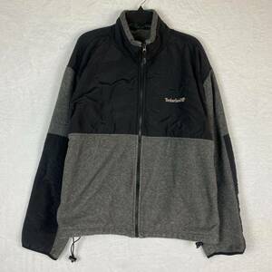 Timberland Jacket Mens Extra Large Gray Black Fleece Nylon Shell Weathergear Y2K 海外 即決