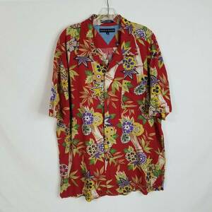 Vintage Tommy Hilfiger Mens Floral Button Front Rayon Hawaiian Shirt XL SD302 海外 即決