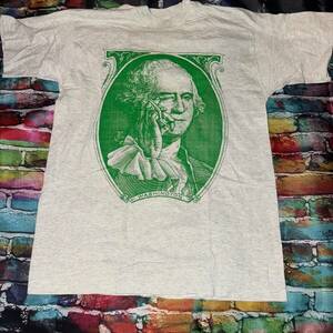 Vintage 90s George Washington Hemp Weed Tee Shirt Men's Large 420 Parody 海外 即決