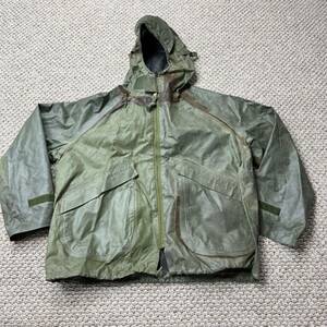 Vintage Wet Weather Parka Jacket Solid Green Size Medium Full Zip Hooded 80s 海外 即決