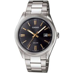 Casio MTP-1302D-1A2 Mens Watch Stainless Steel Analog Black Dial MTP1302D1A2 海外 即決