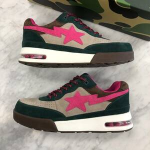 size 7 - A Bathing Ape Road Sta スエード グリーン Pink VNDS Original Box FKBA 海外 即決