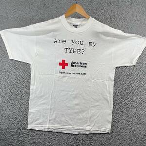 Vintage American Red Cross T-Shirt Men's Size XL Are You My Type White Tee 海外 即決