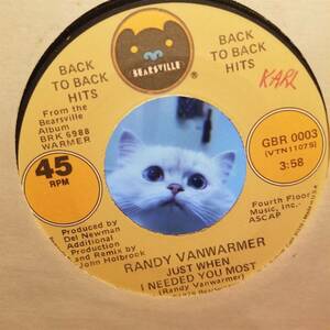 Randy VanWarmer, Just When I Needed You Most/Gotta Get Out...~Bearsville 45 +slv 海外 即決