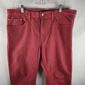 Levis 513 Pants Mens 38x32 Red Denim Jeans Slim Straight Casual Normcore Preppy 海外 即決