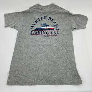 Vintage Myrtle Beach Shirt Mens XL Gray Fishing USA Boat Graphic T Tee 海外 即決