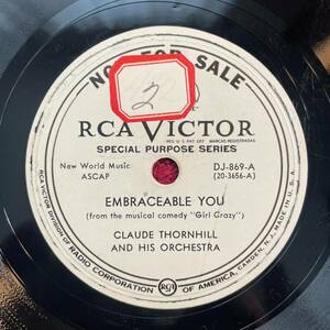 RCA VICTOR D.J. /-869 プロモ Claude Thornhill 78rpm Embraceable You/Fascinatin Rhythm 海外 即決