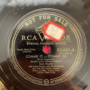 RCA VICTOR D.J. /-661 プロモ Tony Martin 78rpm Comme Ci-Comme Ca/The Bells in Her Ear 海外 即決