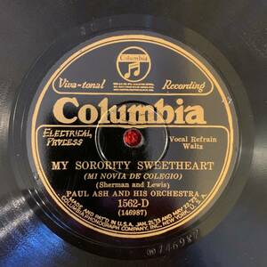 COLUMBIA 1562-D Paul Ash and his Orchestra 78rpm Just Another Night TESTED ** 海外 即決