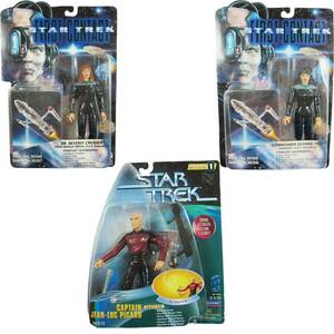 Star Trek Captain Picard, Dr. Beverly Crusher & Deanna Troi Action Figures NEW 海外 即決