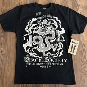 Extremely Rare Vintage New 2006 Tank Theory "Black Society" T-Shirt Medium Blk 海外 即決