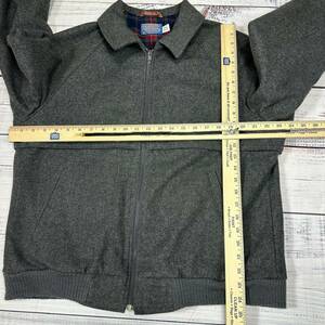 Pendleton Mens 100% Pure Virgin Wool Bomber Jacket Medium Gray Zip Front Lined 海外 即決