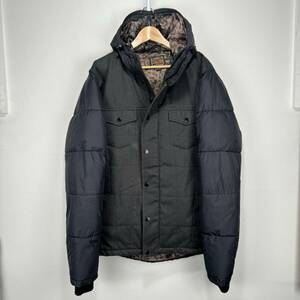 Volcom Jeans Rekord Puffer Jacket Coat Men XL Black Insulated Hooded Pockets 海外 即決