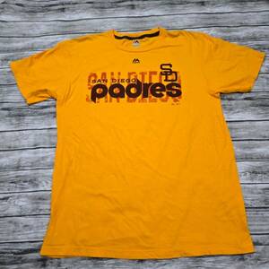Majestic MLB San Diego Padres Shirt Men's Size Large Yellow Legacy Events 海外 即決
