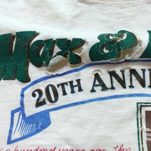 Vintage 1993 Max & Erma's 20 Year T Shirt Mens XL ( Fit S-M ) Ripped 海外 即決