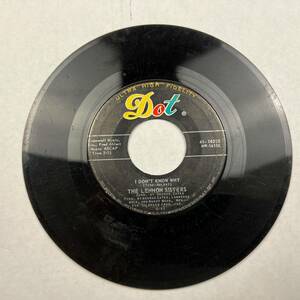 45 RPM Record The Lennon Sisters I Don't Know Why //Sad Movies Dot Records 海外 即決