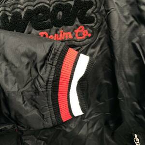 Rocawear Denim Co Embroidered Black Bomber Nylon Jacket Size 3X Roc-a-fella 海外 即決