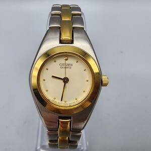 Citizen Watch Women Two Tone Cream Dial 23mm Round 5930-S99019 New Battery 海外 即決