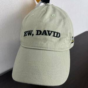 Schitt’s Creek EW, DAVID Baseball Hat Cap Spellout Adjustable Strap Tan Canvas 海外 即決