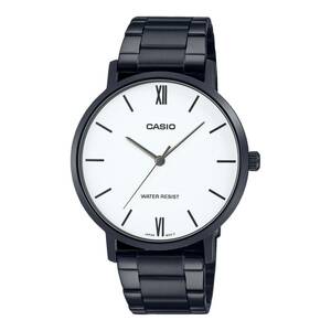 Casio MTP-VT01B-7B Men's Minimalistic Black IP Stainless Steel White Dial Watch 海外 即決