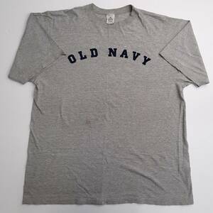 VTG Old Navy Logo Cotton Gray t-shirt Size XL Made in USA distressed 海外 即決